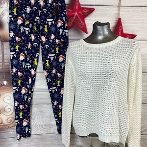 Caren Sport 2X sweater with Plus size Christmas leggings